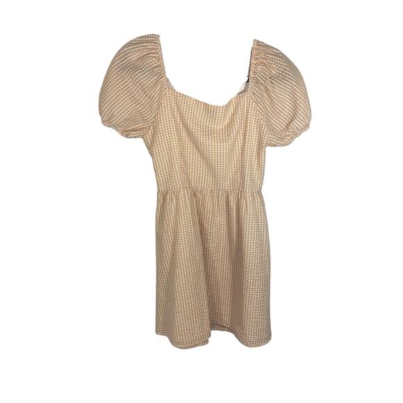 Urban Outfitters Orange Fitted Cottage Core Gingham Dress - Picture 4 of 5